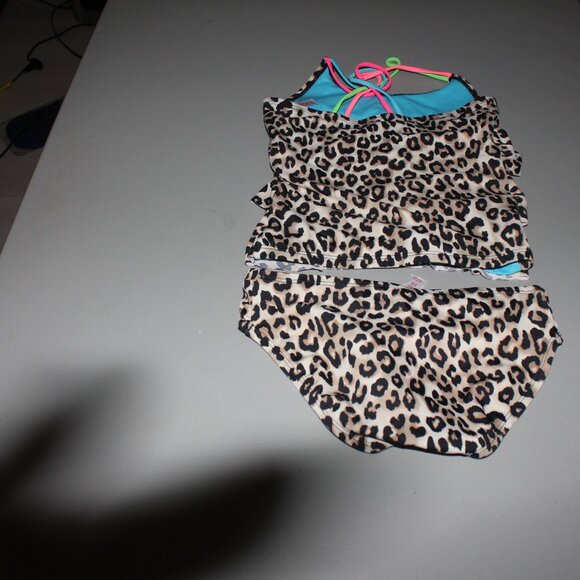 rown & Blue 2 Pcs  Justoce Tankini Swimsuit Size 10 - Picture 5 of 10